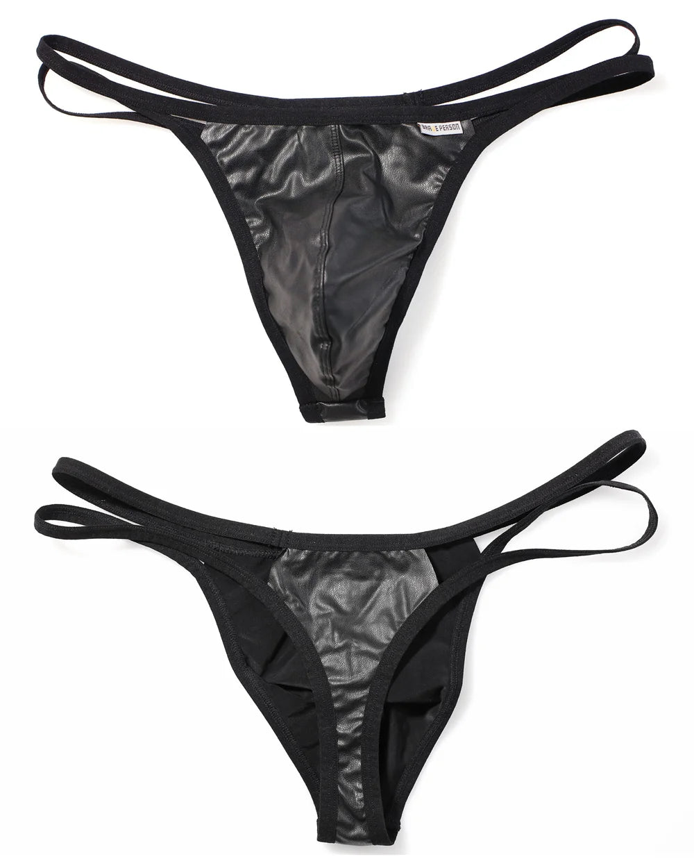 X mens BRAVE PERSON New Men Briefs Sexy Underwear Men Thongs Imitation Leather Fabric Innovative Design Man Underpants