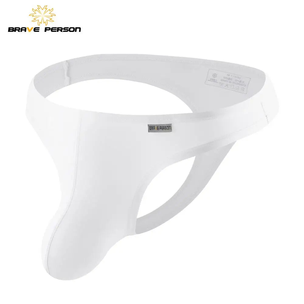 X mens BRAVE PERSON Men's Sexy Underwear Men Briefs Bikini Thongs Thin Breathable U Convex Big Penis Pouch Design Low Waist Underpants