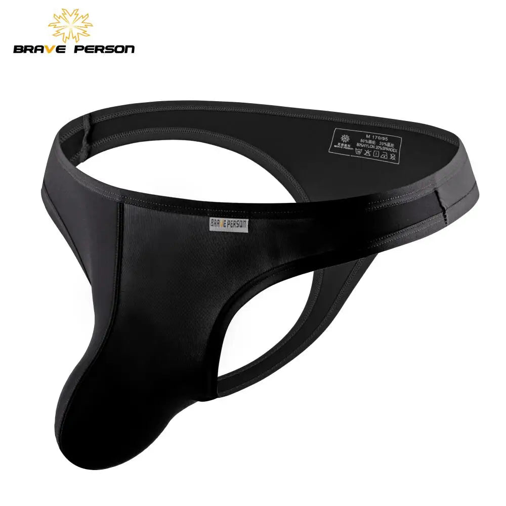 X mens BRAVE PERSON Men's Sexy Underwear Men Briefs Bikini Thongs Thin Breathable U Convex Big Penis Pouch Design Low Waist Underpants