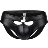 x mens Underwear Brief Men Gay Black Pu Leather Leggings Pants Sex Jockstrap