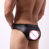 x mens Underwear Brief Men Gay Black Pu Leather Leggings Pants Sex Jockstrap