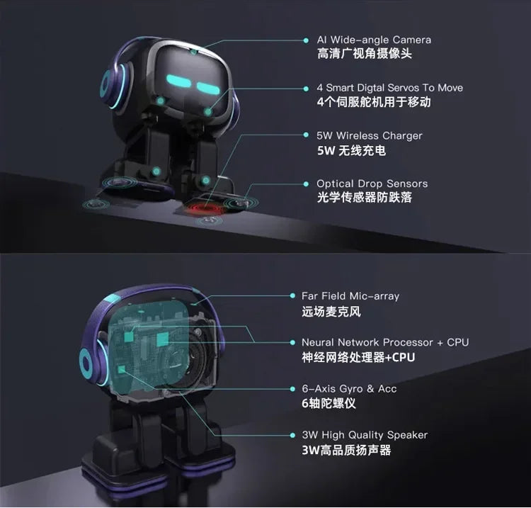 Emo Robot Emopet Intelligent Robots Electronic Pet Ai Children Voice Interaction Accompany Ai Face Recognition For Desktop Robot