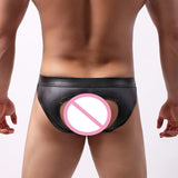 x mens Underwear Brief Men Gay Black Pu Leather Leggings Pants Sex Jockstrap
