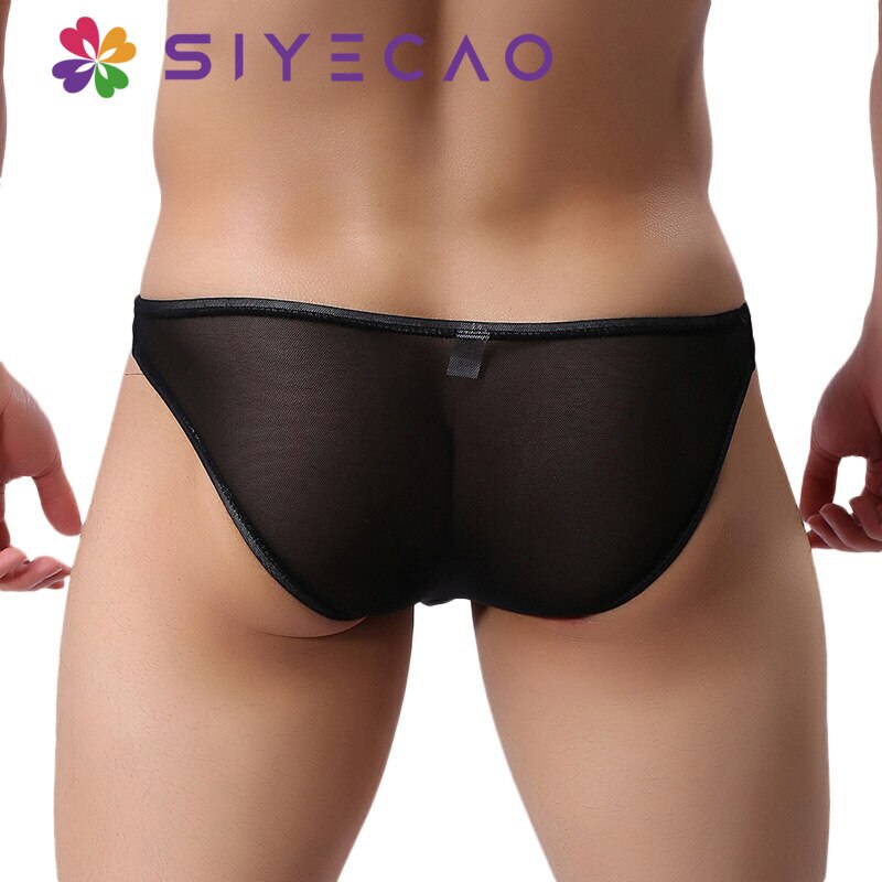 x mens Seamless Briefs Shorts Man Ice Silk Low Waist Panties Solid