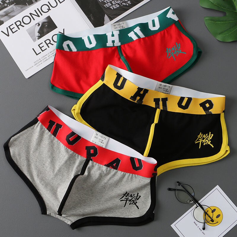 x mens 3Pcs/Lot Boxer Shorts Men Underpants Cotton Underwear Mens