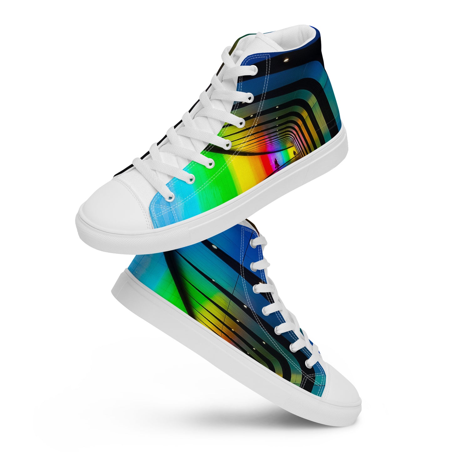 Rainbow Men’s high top canvas shoes