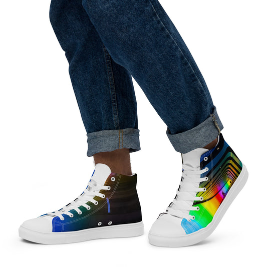 Rainbow Men’s high top canvas shoes