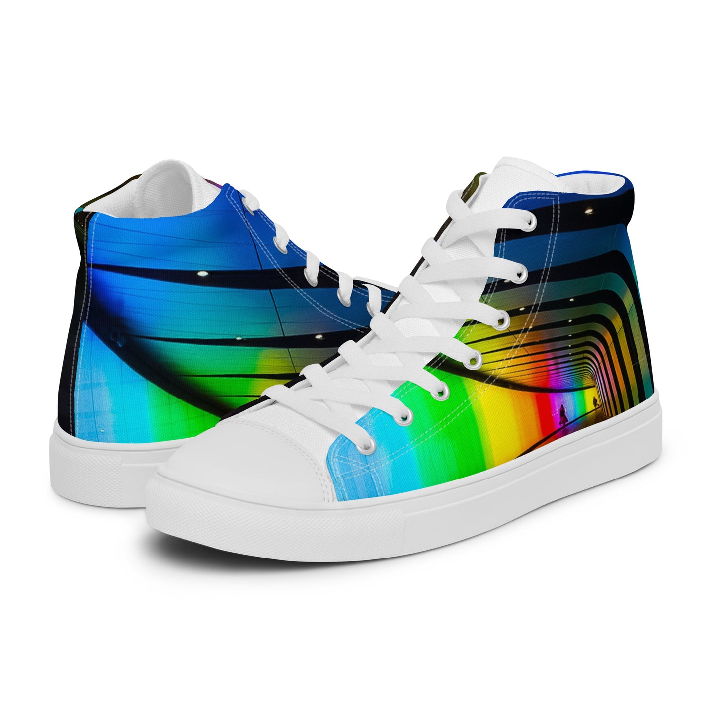 Rainbow Men’s high top canvas shoes