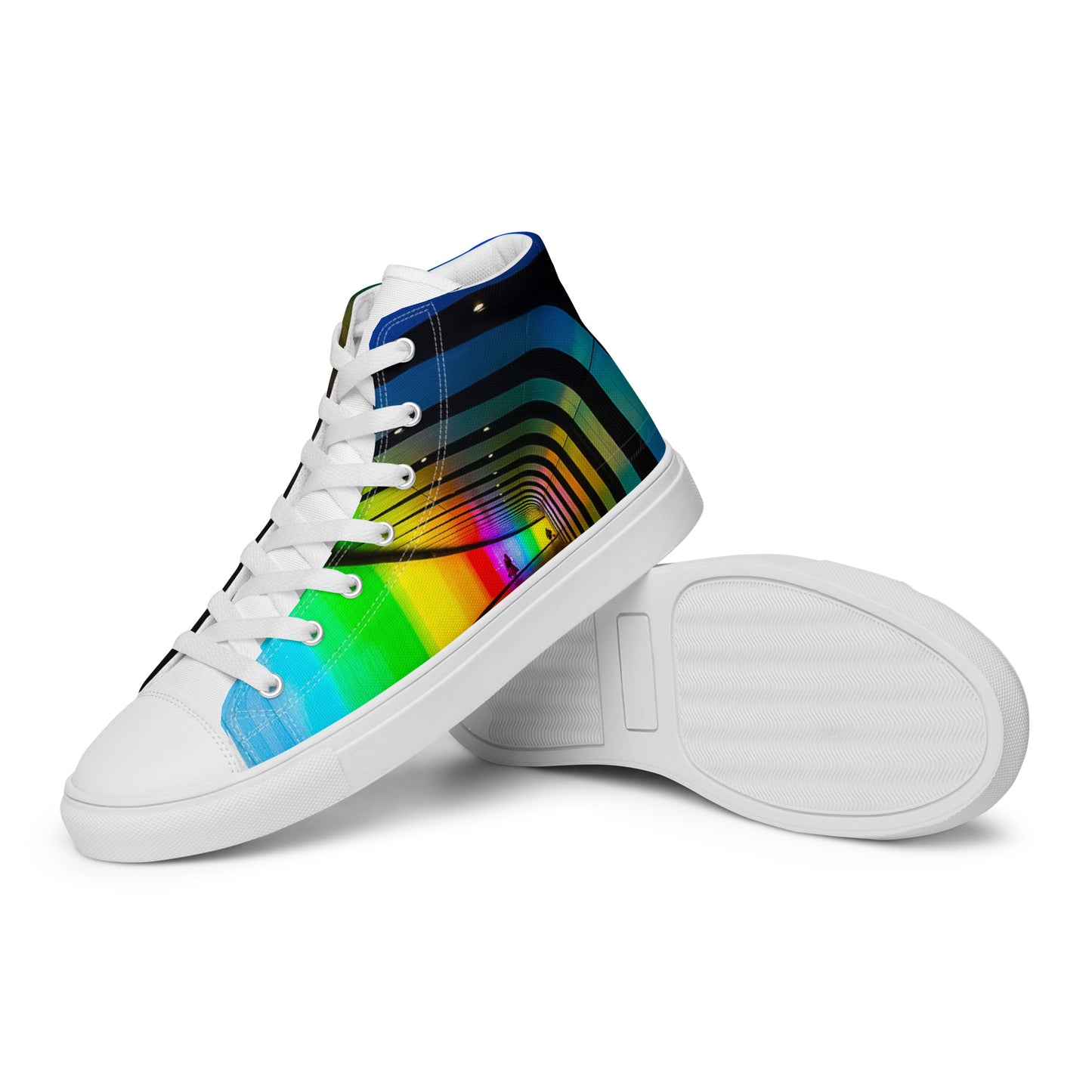 Rainbow Men’s high top canvas shoes