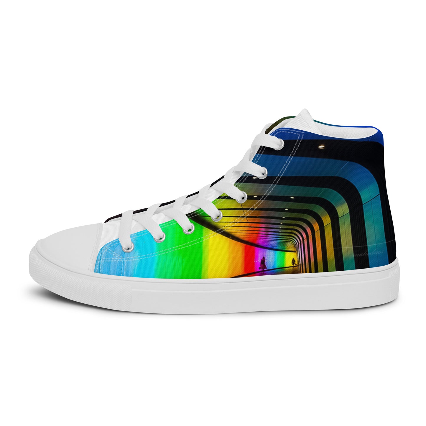 Rainbow Men’s high top canvas shoes